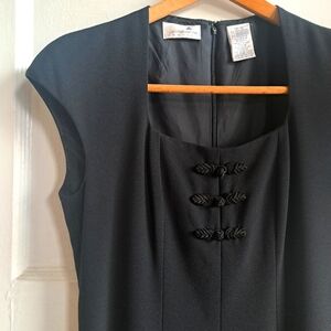 Vintage Liz Claiborne Size Small - Mid-1990s Black Sheath Dress With Front Slit